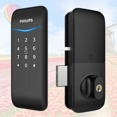 Khóa điện tử PHILIPS 5100-5K (Vân tay - Thẻ từ - Mã Số - App)
